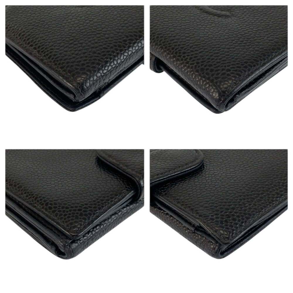 CHANEL Vintage Black Leather Logo Wallet - Picture 8 of 10